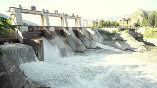 Reset Water Hydroelectric Power Station River — Stock Video