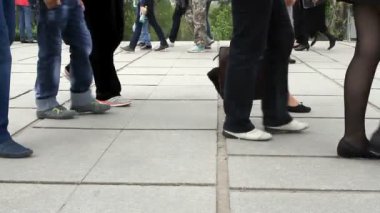 Volgograd, Rusya Federasyonu - 09 Mayıs, 2015: kişi arası bir yaya geçidi yola. 