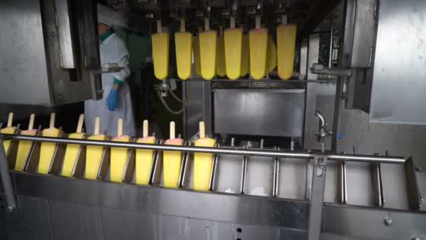 Конвеєрні Автоматичні Лінії Виробництва Морозива — стокове відео