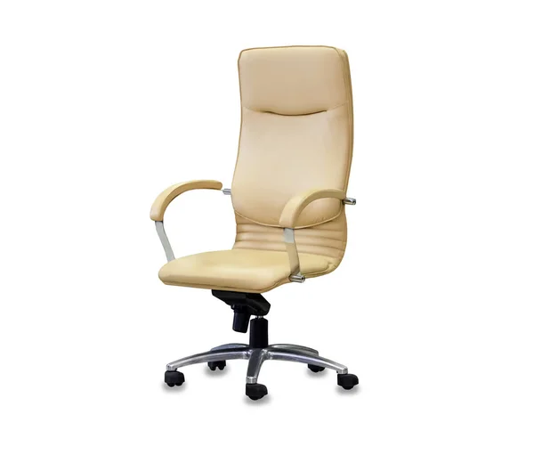 Silla Oficina Cuero Amarillo Aislado — Foto de Stock