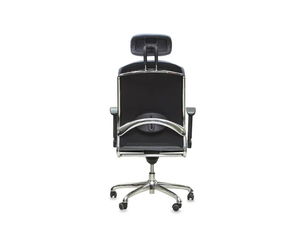 Back View Modern Office Chair Black Cloth Isolated — Stock Photo, Image