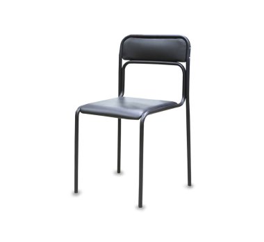 Siyah deriden ofis koltuğu. İzole edilmiş