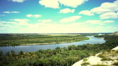 Timelapse bulutlar Don Nehri Donskoy doğa parkı