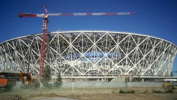 Volgograd Rusia Septembrie 2017 Construirea Unui Cadru Stadion Nou Orașul — Videoclip de stoc