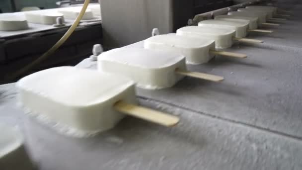 Las Líneas Automáticas Transportadoras Para Producción Helados — Vídeos de Stock