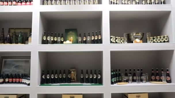 Mosca Federazione Russa Marzo 2017 Bottiglie Birra Nel Museo Della — Video Stock