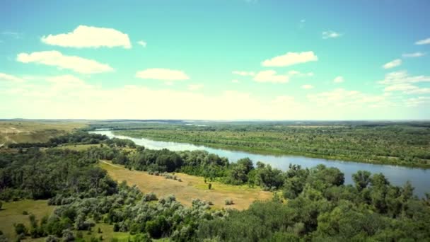 Panoramablick Wolken Über Dem Fluss Don Naturpark Donskoy — Stockvideo