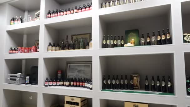 Mosca Federazione Russa Marzo 2017 Bottiglie Birra Nel Museo Della — Video Stock