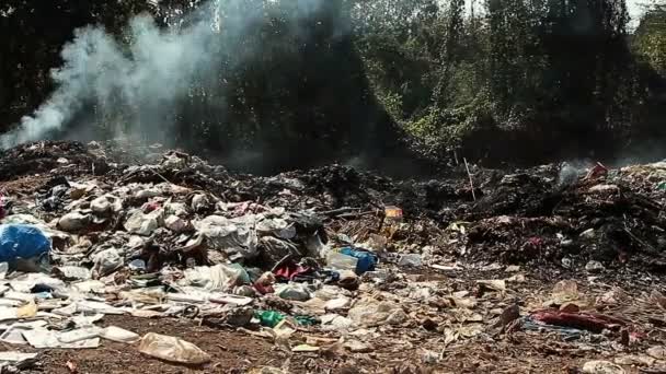 Büyük Çöp Dökümü Atık Dumanlı — Stok video
