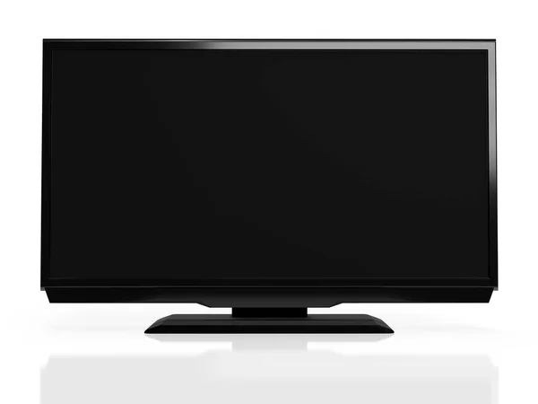 Abstrakter Schwarzer Led Fernseher Auf Weißem Hintergrund Rendering — Stockfoto
