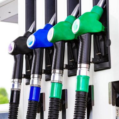 Benzin pompa istasyonu closeup çekim