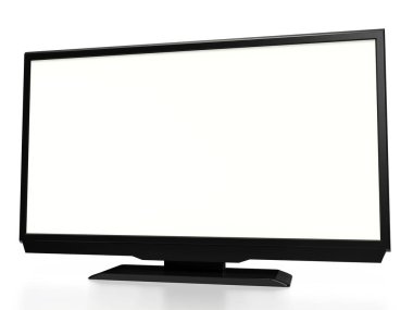 Beyaz arka plan üzerinde led tv. 3D render