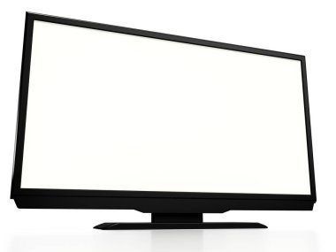 Beyaz arka plan üzerinde led tv. 3D render