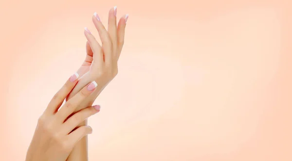 Beautiful Female Hands Closeup Shot Copyspace — Stock Photo, Image