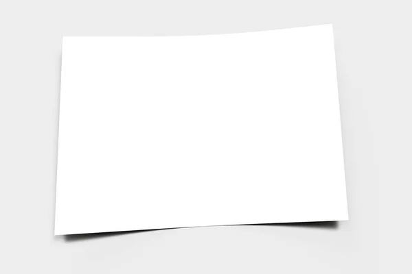 Foglio Carta Vuoto Una Superficie Grigia Rendering — Foto Stock