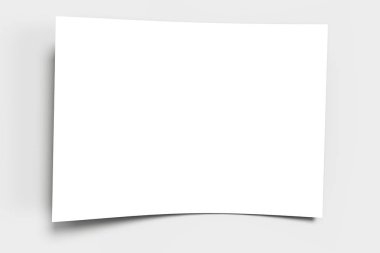 Gri bir yüzey üzerinde boş kağıt sayfası. 3D render