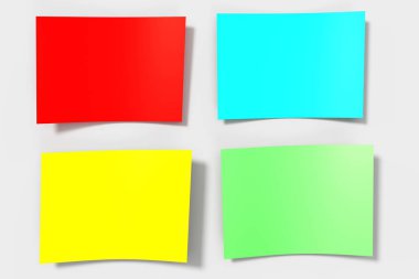 Boş kağıt sayfalarının gri bir yüzey üzerinde. 3D render