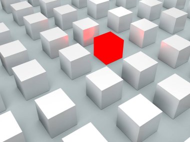 Diğerlerinden ayakta. 3D render