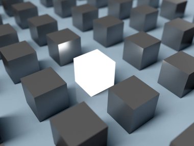 Diğerlerinden ayakta. 3D render