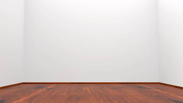 Grey Walls Wooden Floor Empty Room Rendering — Stock Photo, Image