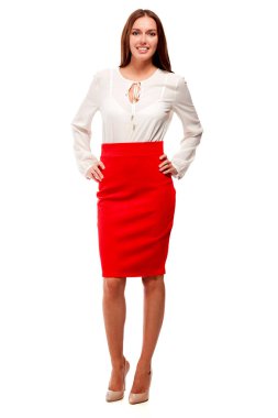 İzole, beyaz arka plan üzerinde poz güzel kadın