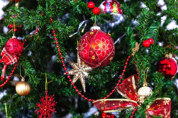 Closeup shot of beautiful christmas tree — Stock Photo, Image