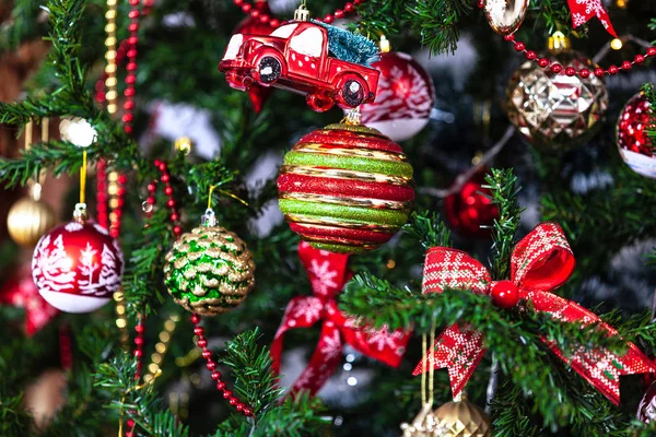 Closeup shot of beautiful christmas tree — Stock Photo, Image