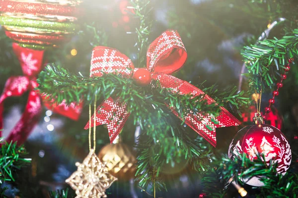 Closeup shot of beautiful christmas tree — Stock Photo, Image