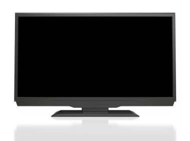 Beyaz arka plan üzerinde led tv. 3D render