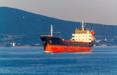 Oil tanker in a sea clipart