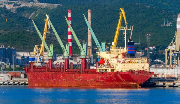 Bulk Carrier Port Bulk Freighter Colloquially Bulker Merchant Ship Specially — Stock Photo, Image