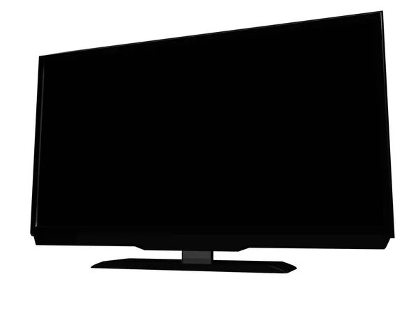 LED TV LCD isolato su sfondo bianco. Rendering 3D — Foto Stock
