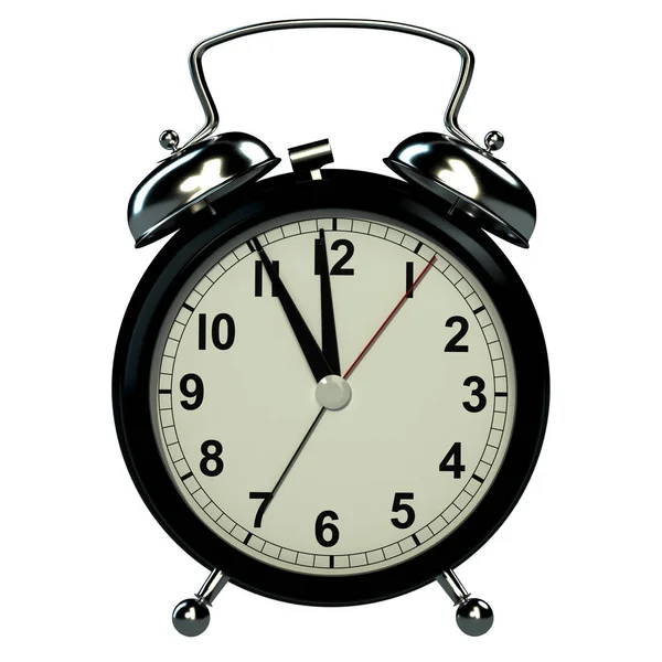 Alarm clock on white background. 3D rendering — Stock Photo, Image