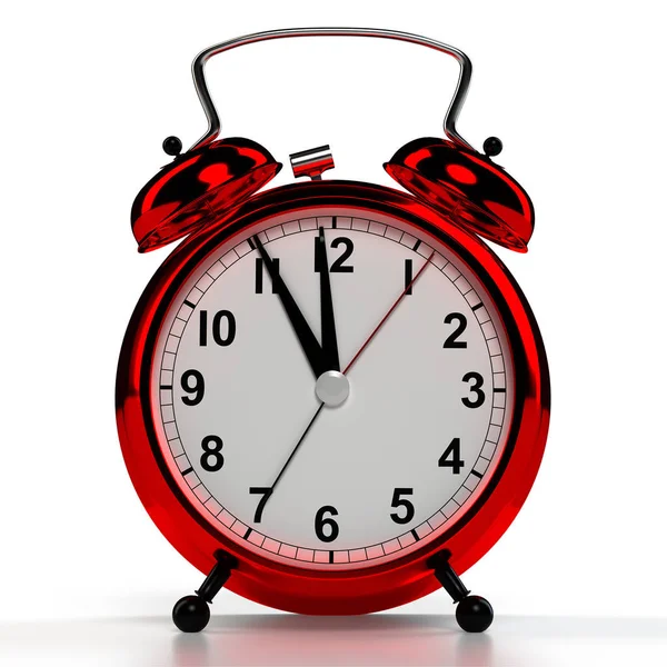 Alarm clock on white background. 3D rendering — Stock Photo, Image