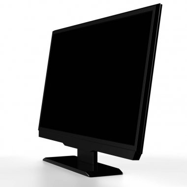 Beyaz arka plan üzerinde izole led Lcd tv. 3D render