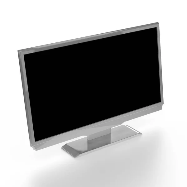 LED TV LCD isolato su sfondo bianco. Rendering 3D — Foto Stock