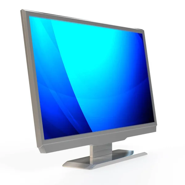 LED tv LCD isolado no fundo branco. Renderização 3D — Fotografia de Stock