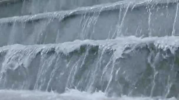 Images Rapprochées Chutes Eau Artificielles Modernes — Video