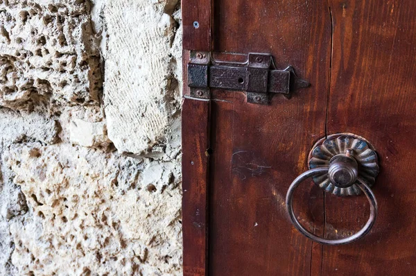 Parte Una Vecchia Porta Legno — Foto Stock