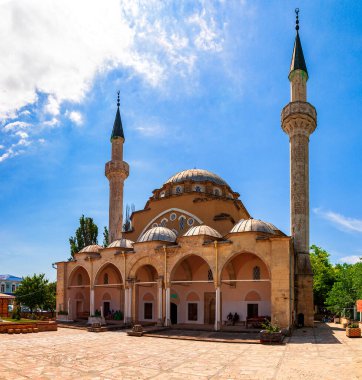 Evpatoria, Kırım, Temmuz 09, 2019: Mechet Jooma Jami, Kırım 'daki en eski Müslüman tapınağı