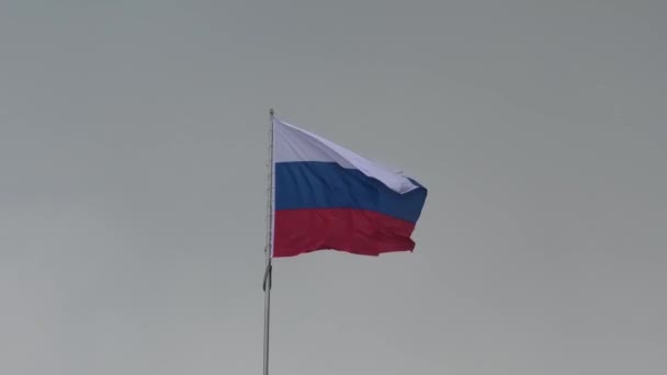 Bandeira Russa Contra Céu Nublado Gráficos De Vetor