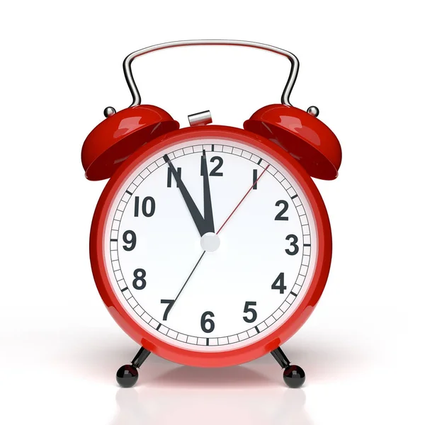 Abstract Alarm Clock White Background Rendering — Stock Photo, Image