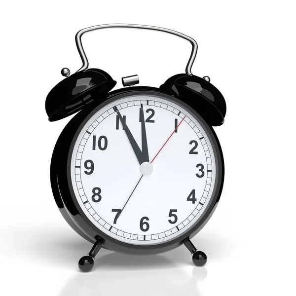 Relógio Alarme Abstrato Sobre Fundo Branco Renderização — Fotografia de Stock