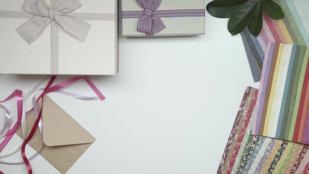 Background Wrapping Paper Gifts Static Shot — Stock Video