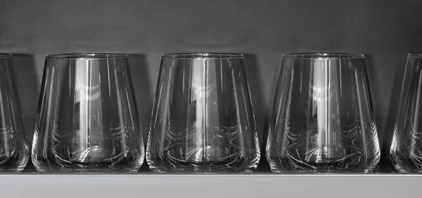 Brandy glasses and whiskey glasses. — Stock Photo, Image