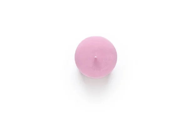 Pink Candle White Background Top View — Stock Photo, Image