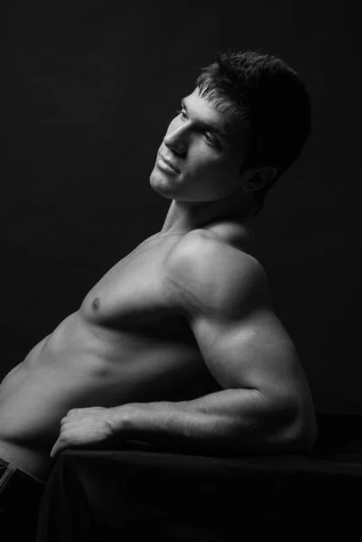 Fitness Male Model Studio — Stock Photo, Image