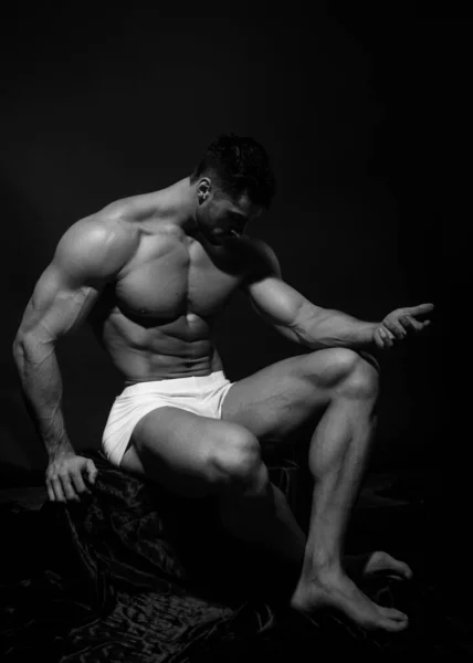 Fitness Modelo Masculino Estúdio — Fotografia de Stock