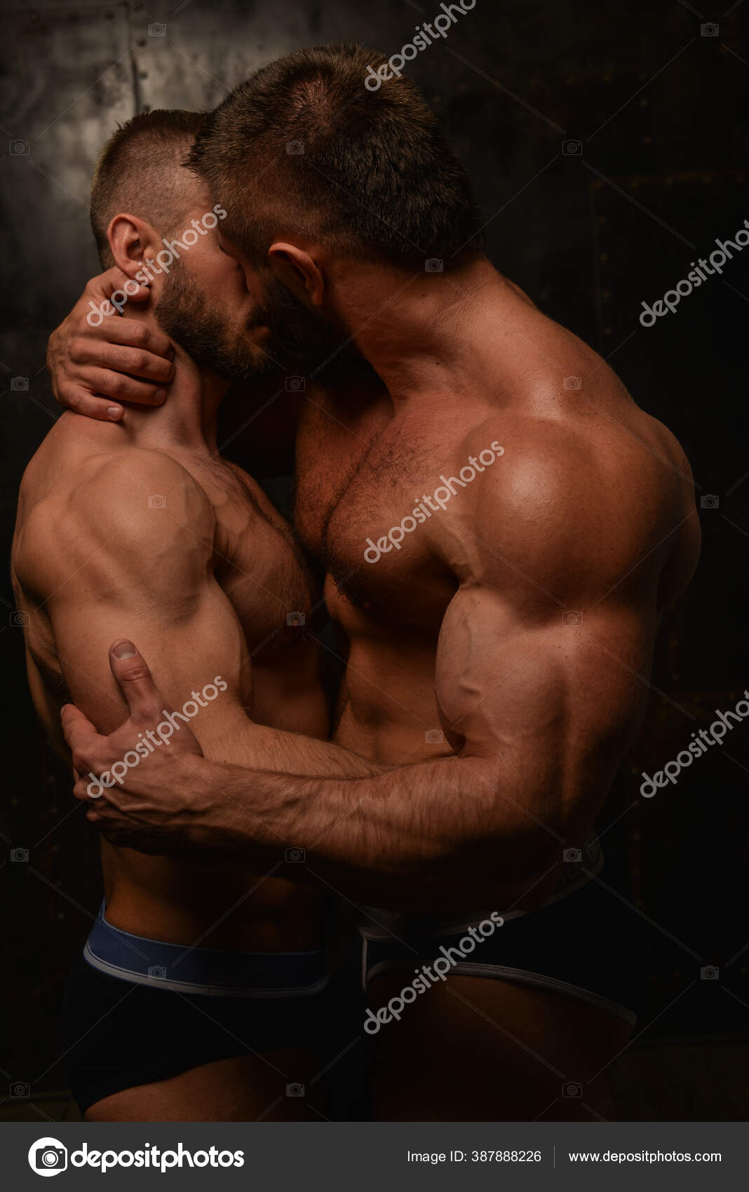 Two Men Sexy Gay Couple Kissing Each Other Stock Photo by ©vishstudio  387888226