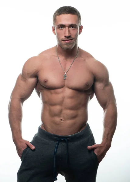 Fitness Modelo Masculino Estudio — Foto de Stock